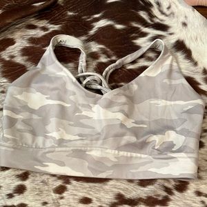 Athleta  Solace Gray Camo Printed Bra Medium
